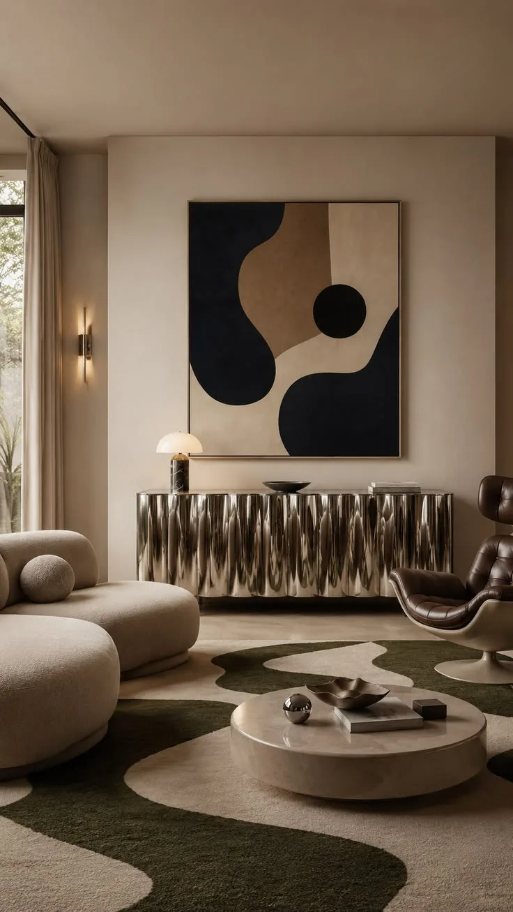Modern Organic mit abstrakter Kunst